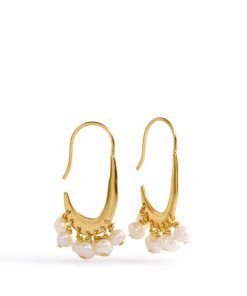 Pearl Organic Hoop Earrings