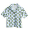 Short-Sleeved Button-Down Pajama Top
