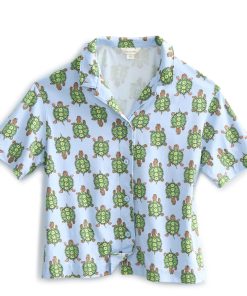 Short-Sleeved Button-Down Pajama Top